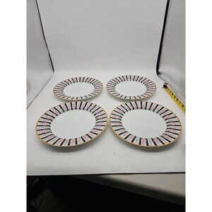 Fitz & Floyd Victoriana Floral Dinner Plates  10.25 Set Of 4 Vintage  Excellent